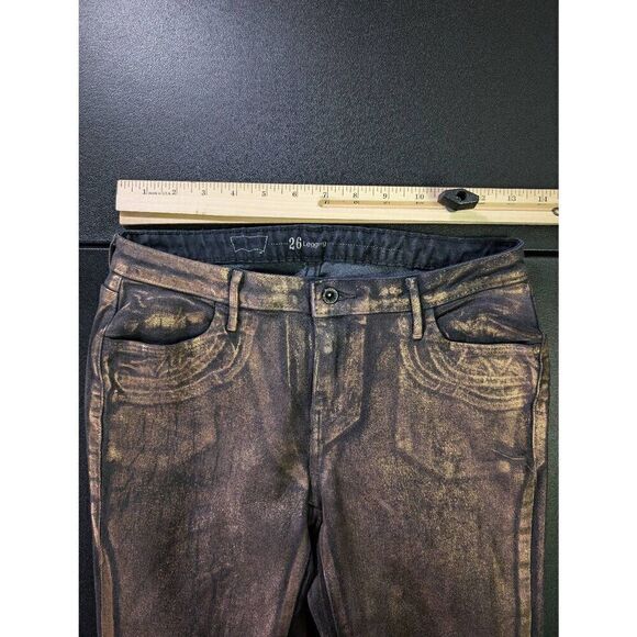 Levi's Women's Shiny Stretch Skinny Legging Jeans, Black/Brown Copper Foil Women - Picture 7 of 8